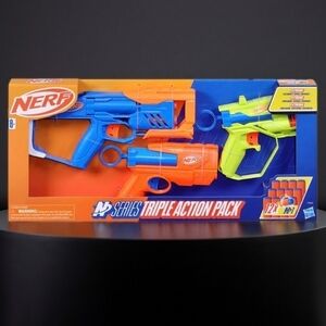 NERF N Series Triple Action Pack Fun Outside Fun Play Kids Holiday Birthday Gift